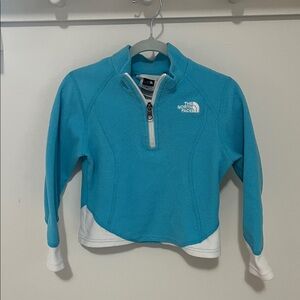 The North Face Teal and White Fleece Pullover